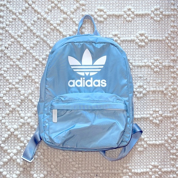 light blue adidas backpack
